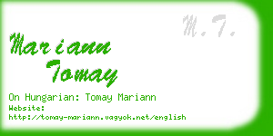 mariann tomay business card